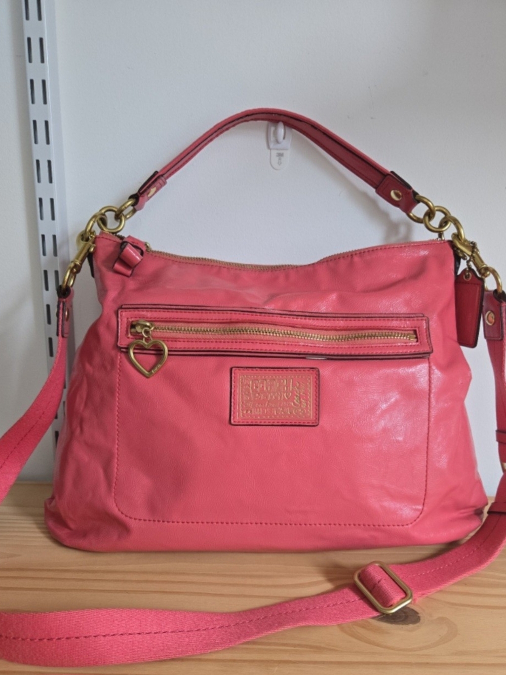 Y2K Coach Poppy Pink Leather Large Hobo Bag